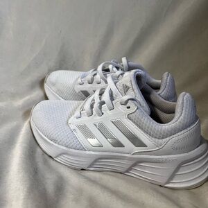 Adidas Women's White and Silver Sneakers